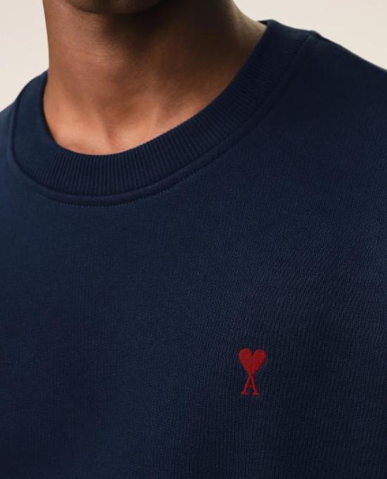 26SS 아미 스몰 하트 로고 스웨트셔츠 BFUSW035730 430 BLEUNUIT - AMI