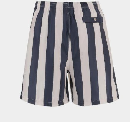 26SS 아미 롱 스트라이프 스윔수트 HBW316AW0027 A027 BLANCCREME ENCRE - AMI