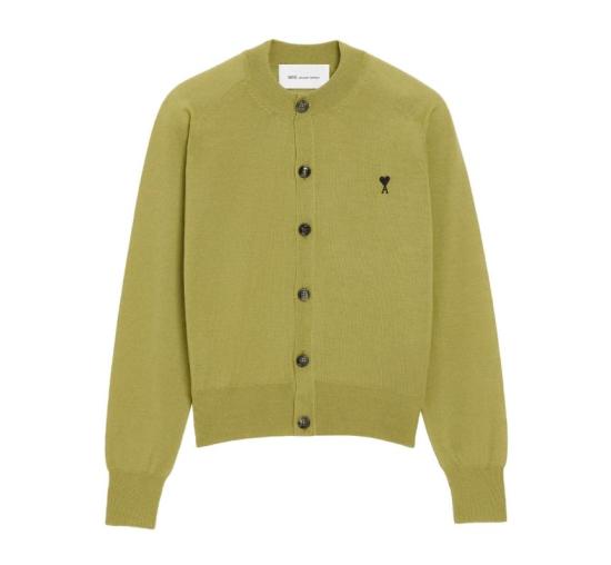 26SS 아미 ADC 울 크루넥 가디건 FKC386KN0039 A091 MATCHA NOIR