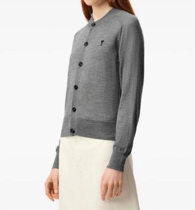 26SS 아미 ADC 울 크루넥 가디건 FKC386KN0039 0504 GRISCHINE NOIR - AMI