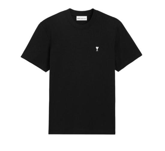 26SS 아미 스몰 하트 로고 라이트 코튼 저지 티셔츠 HTS346724 045 NOIR BLANCCREME