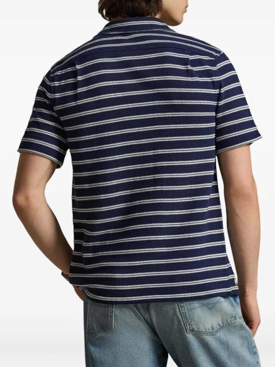  폴로 랄프로렌 반팔 셔츠 폴로 랄프 로렌 앤디 캠프 셔츠 네이비 & 크림 스트라이프 - POLO RALPH LAUREN