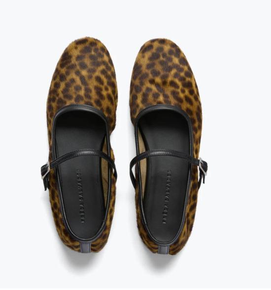  프레다 살바도르 플랫 슈즈 로렐  레오파드 헤어카프 - FREDA SALVADOR