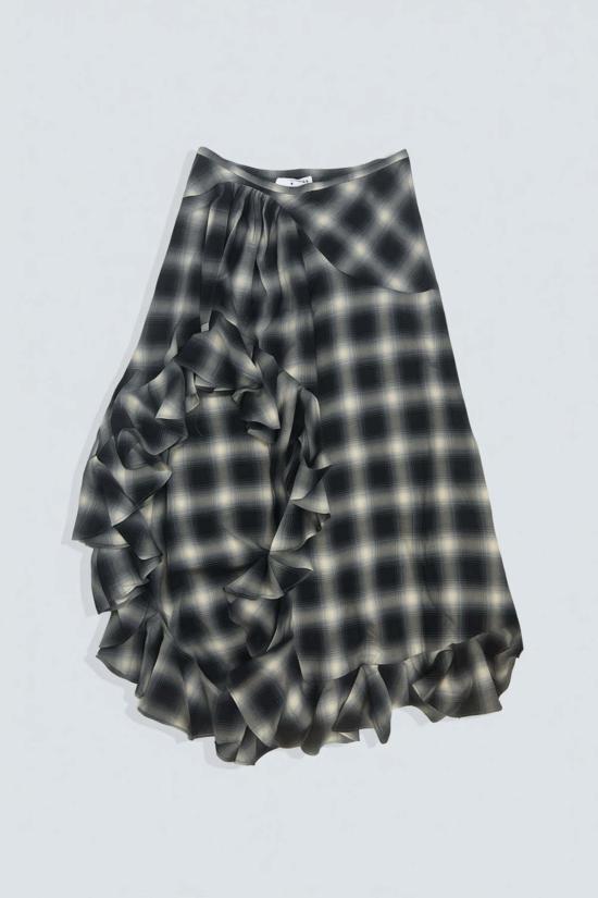  콜리나 스트라다 롱 스커트 포그 플래드 경량 플란넬 플로리스트 - COLLINA STRADA