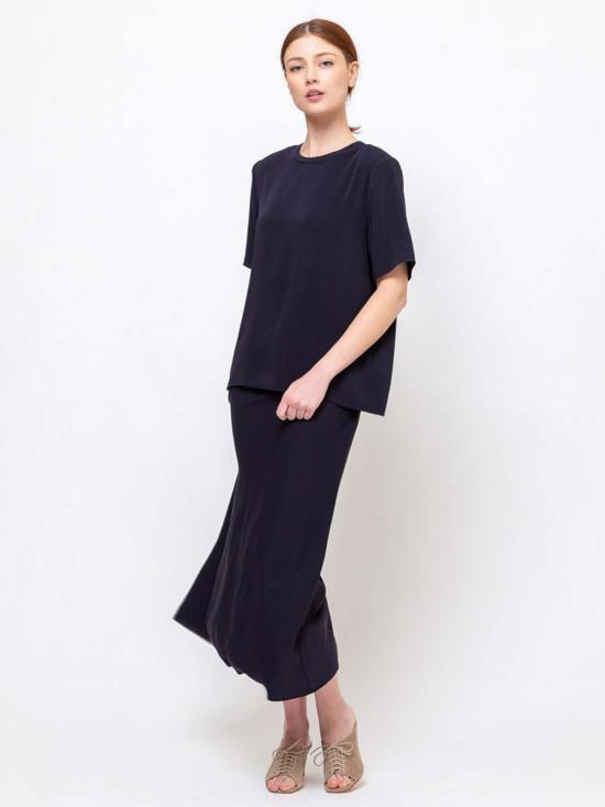  Orr 롱 스커트 오르 서머 루 스커트 네이비