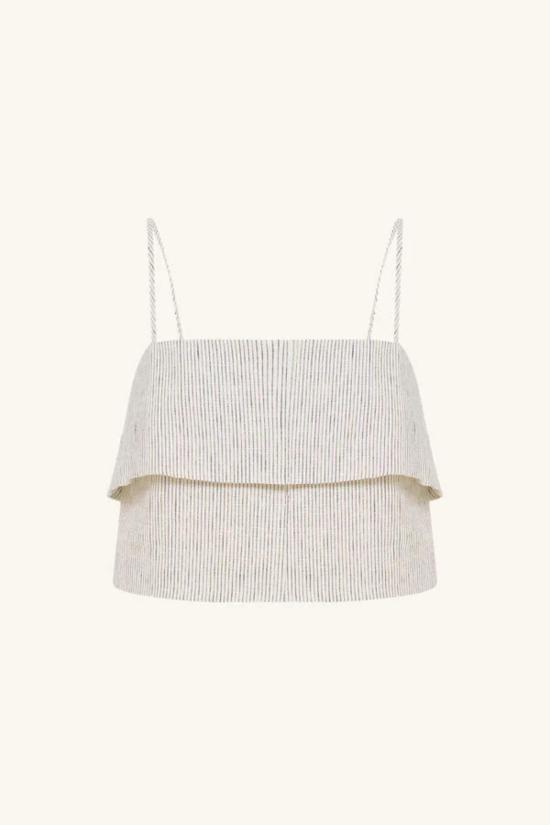  Shona Joy 블라우스 쇼나 조이 알토 크롭 캐미솔 화이트 핀스트라이프 - OTHER BRANDS
