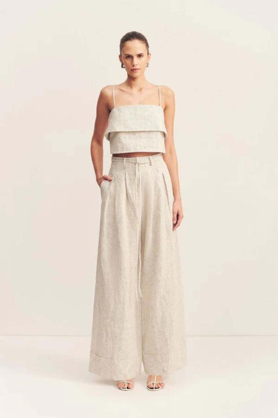  Shona Joy 팔라초 팬츠 쇼나 조이 알토 하이웨이스트 팬츠 화이트 핀스트라이프