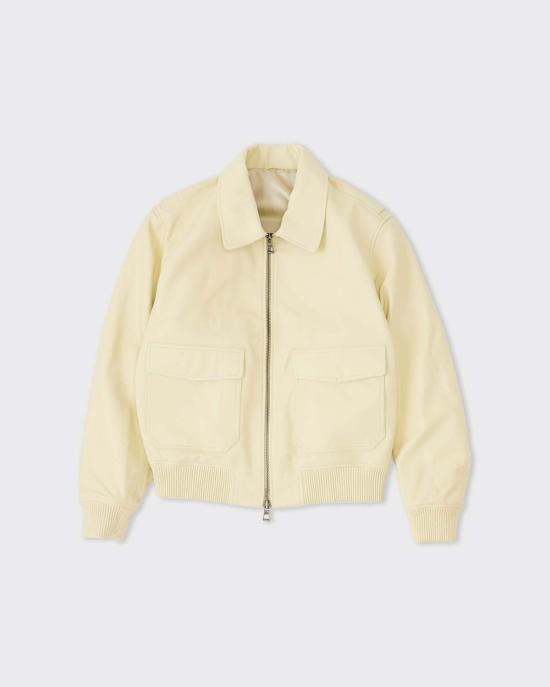  Museum Garments X Colbo 가죽 자켓 뮤지엄 가먼츠 X 콜라보 플라잉 재킷 버터 옐로우 - OTHER BRANDS