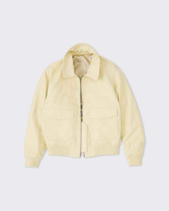  Museum Garments X Colbo 가죽 자켓 뮤지엄 가먼츠 X 콜라보 플라잉 재킷 버터 옐로우 - OTHER BRANDS