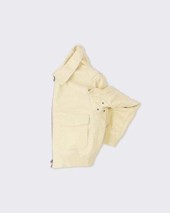  Museum Garments X Colbo 가죽 자켓 뮤지엄 가먼츠 X 콜라보 플라잉 재킷 버터 옐로우 - OTHER BRANDS
