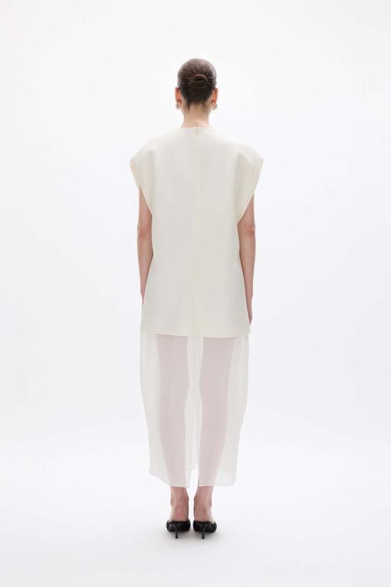  레이첼 길버트 롱 원피스 비다 시프트 드레스 아이보리 - RACHEL GILBERT