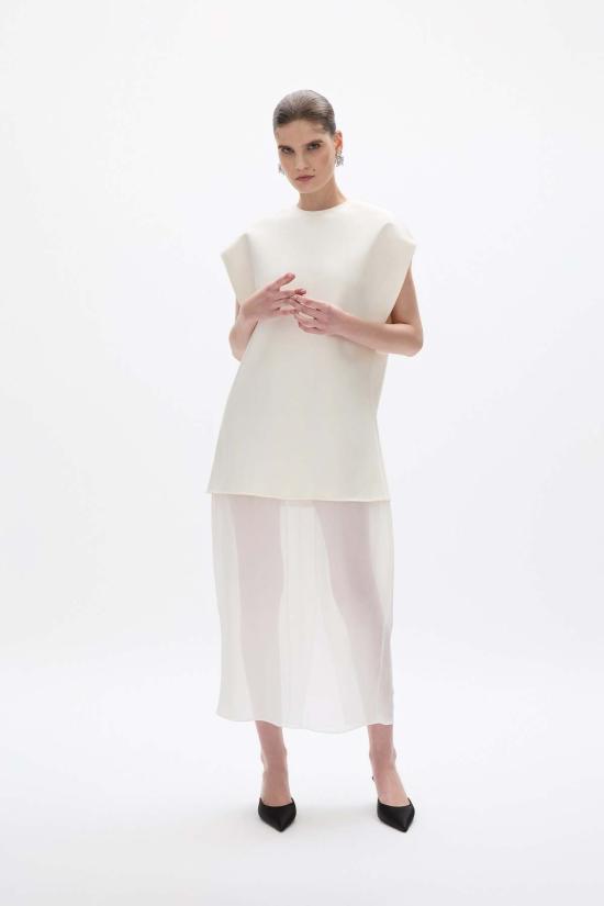  레이첼 길버트 롱 원피스 비다 시프트 드레스 아이보리