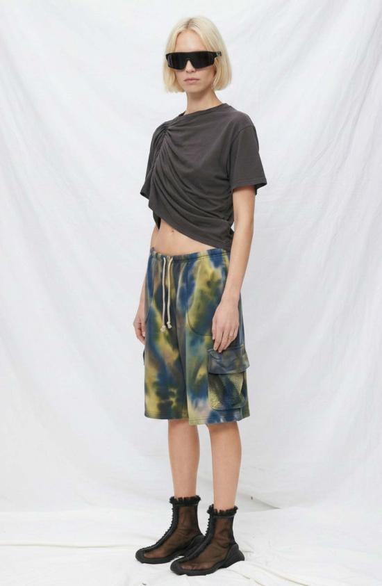  콜리나 스트라다 숏팬츠 Collina Strada Aurora Deadstock 플리스 라인스톤 카고 스웨트쇼츠 - COLLINA STRADA