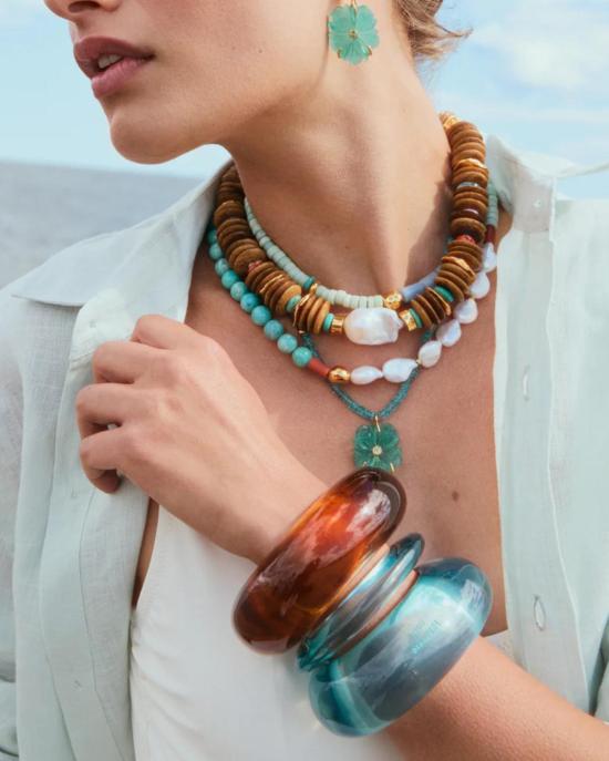  리지 포르투나토 팔찌 릿지 커프 브레이슬릿 라군 - LIZZIE FORTUNATO