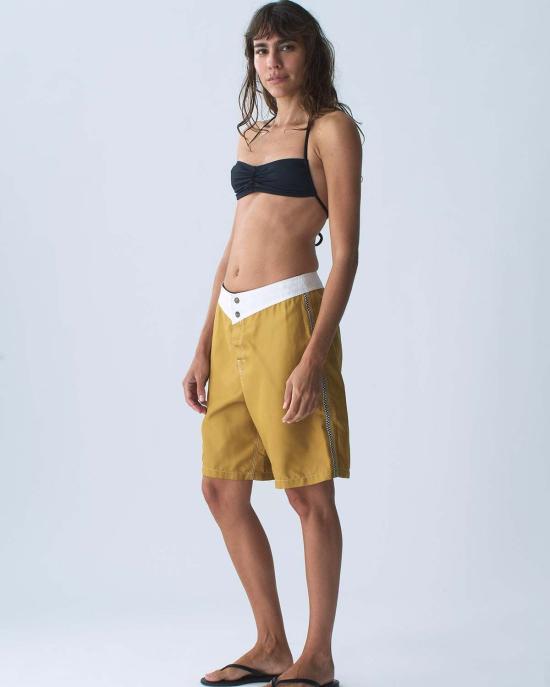  누 스윔 비키니 수영복 Nu Swim Jazz Scrunch Front Adjustable Halter Bikini Top Black - NU SWIM