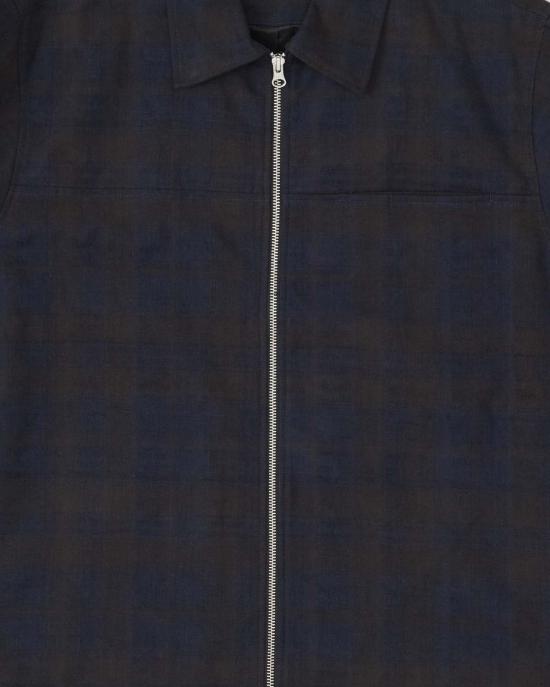  어나더 애스펙트 봄버 자켓 Another Aspect Overshirt 3.0 오버셔츠 네이비/브라운 윈도우페인 체크 - ANOTHER ASPECT