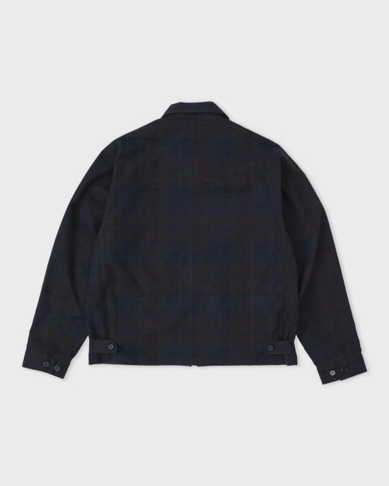  어나더 애스펙트 봄버 자켓 Another Aspect Overshirt 3.0 오버셔츠 네이비/브라운 윈도우페인 체크 - ANOTHER ASPECT