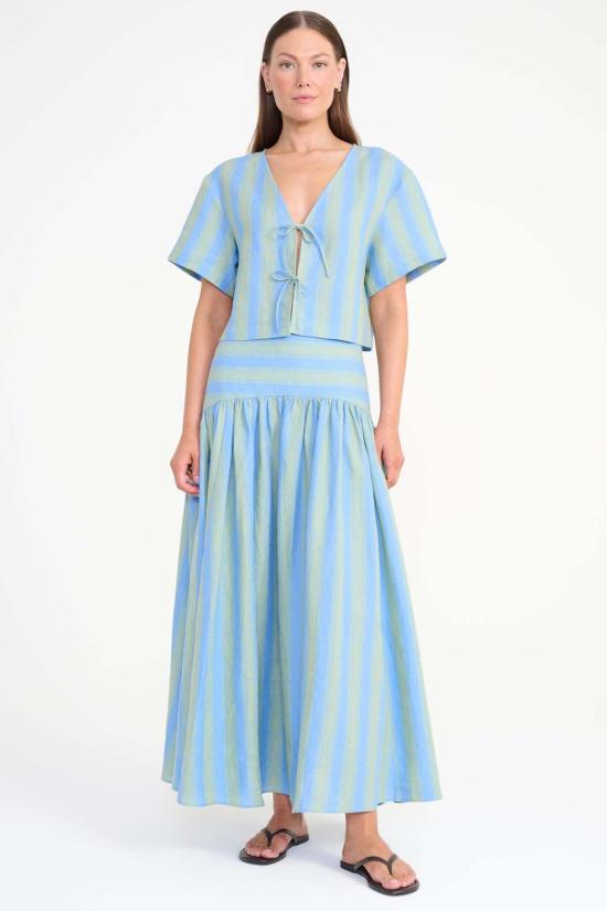  스타우드 롱 스커트 프로시다 린넨  시포트 스트라이프