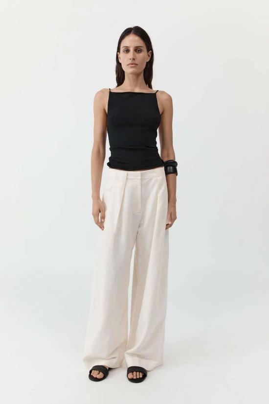  세인트아그니 트레이닝/조거 팬츠 세인트 아그니 플리츠 루프 팬츠 아이보리