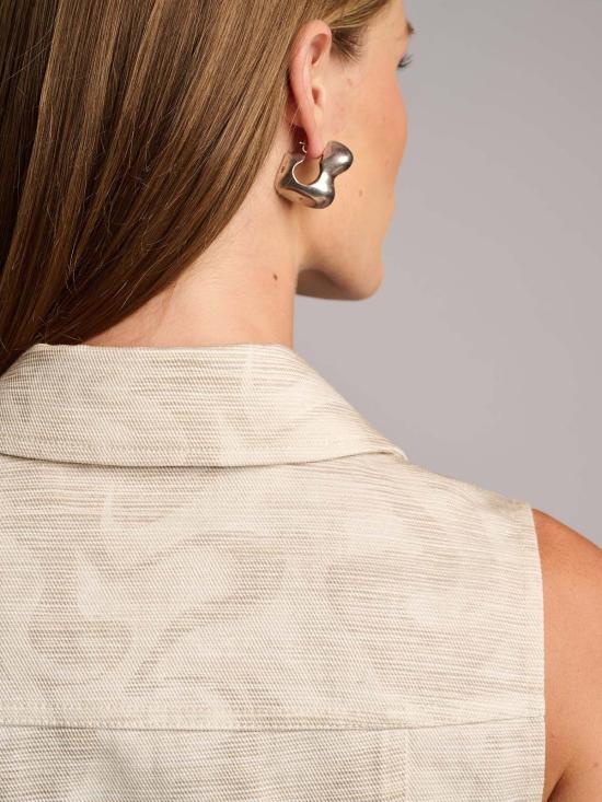  헤브론 블라우스 스카일러 탑 카모 프린트 아이보리 - HEVRON