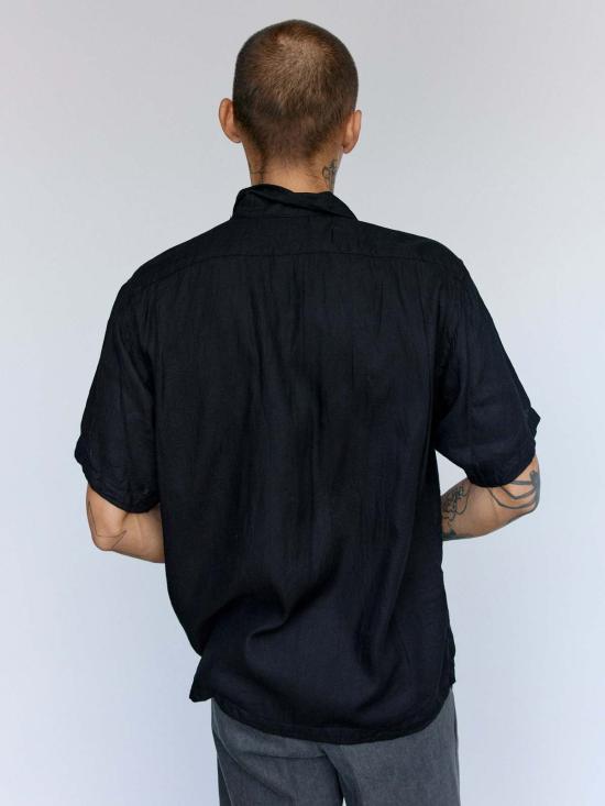  타이가 타카하시 반팔 셔츠 타이거 타카하시 Lot.112 블랙 코튼 서 가이 - TAIGA TAKAHASHI