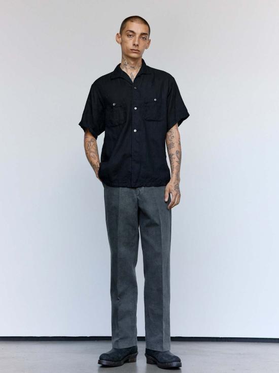  타이가 타카하시 반팔 셔츠 타이거 타카하시 Lot.112 블랙 코튼 서 가이 - TAIGA TAKAHASHI