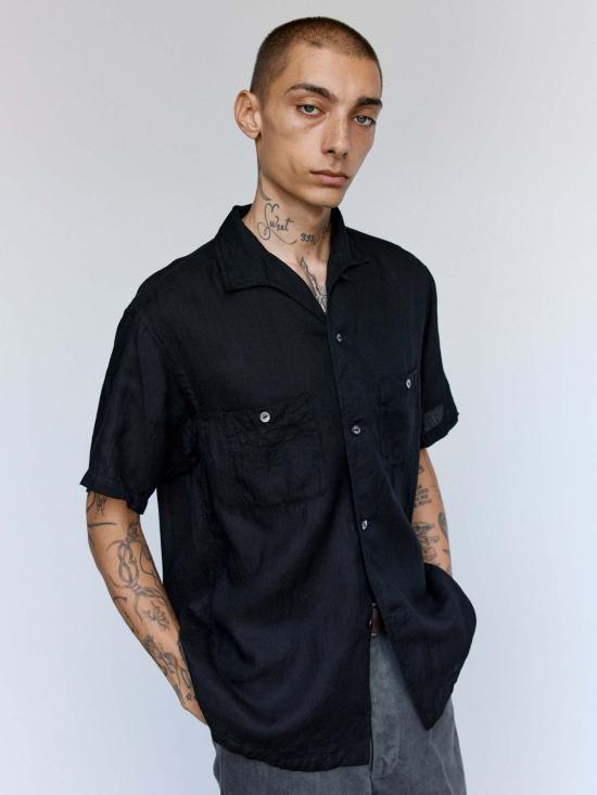  타이가 타카하시 반팔 셔츠 타이거 타카하시 Lot.112 블랙 코튼 서 가이