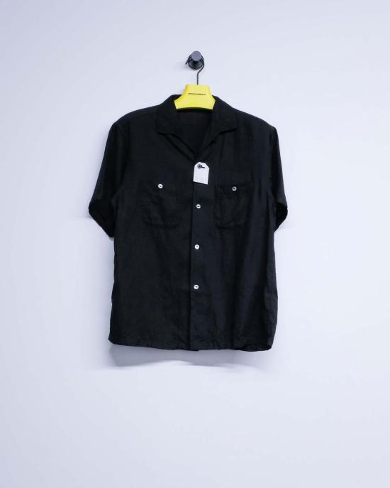  타이가 타카하시 반팔 셔츠 타이거 타카하시 Lot.112 블랙 코튼 서 가이 - TAIGA TAKAHASHI