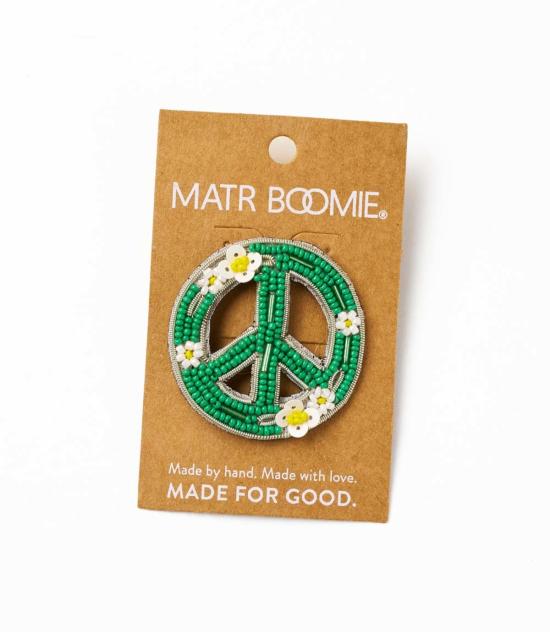  마트르 부미 브로치 발라 마니 비즈 장식 평화  핀 수제 - MATR BOOMIE