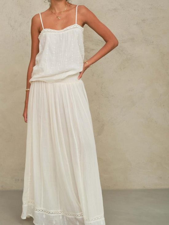  엠에이비이 롱 스커트 M.A.B.E 세리 맥시 스커트 에크루