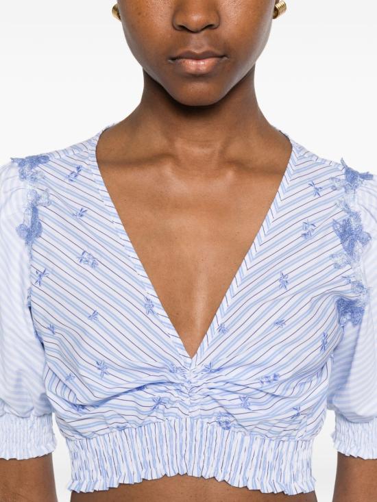 26SS 에르마노 설비노 민소매 티셔츠 D484L602 JXFR4804 Azzurro - ERMANNO SCERVINO