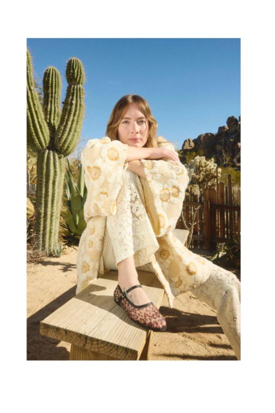  프레다 살바도르 플랫 슈즈 로렐 플랫 레오파드 메시 소재 - FREDA SALVADOR