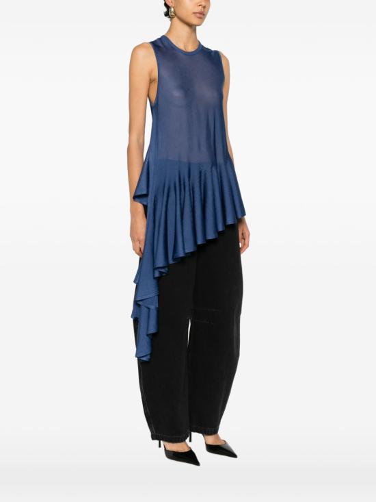 26SS 알라이아 민소매 티셔츠 AA9H1483K177C 516 NAVY - ALAIA
