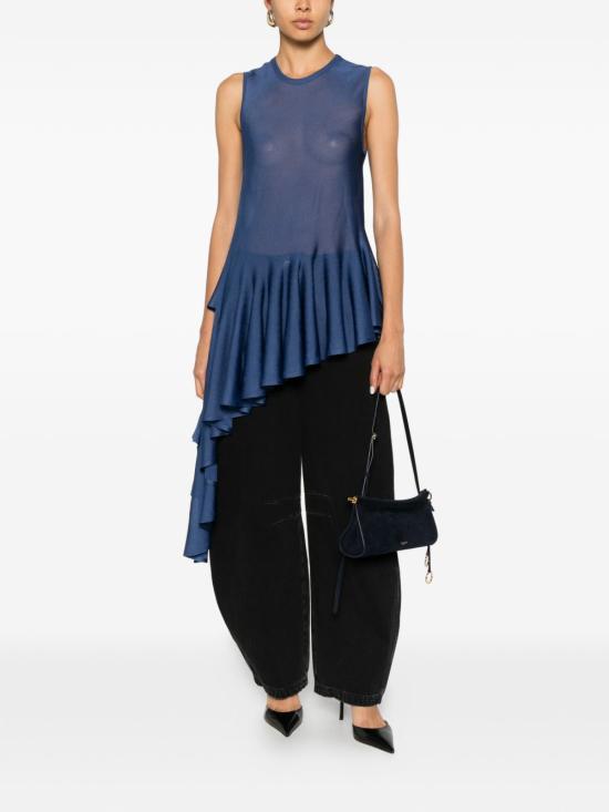 26SS 알라이아 민소매 티셔츠 AA9H1483K177C 516 NAVY - ALAIA