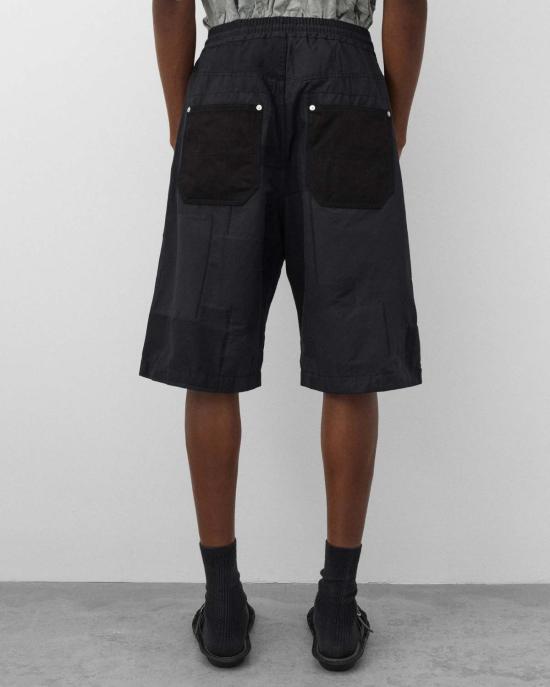  꼼데가르송 숏팬츠 Comme Des Garçons 네이비 화이트 코튼 폴리에스테르 자카드 쇼츠 - COMME DES GARCONS