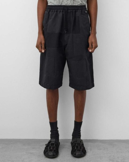  꼼데가르송 숏팬츠 Comme Des Garçons 네이비 화이트 코튼 폴리에스테르 자카드 쇼츠 - COMME DES GARCONS