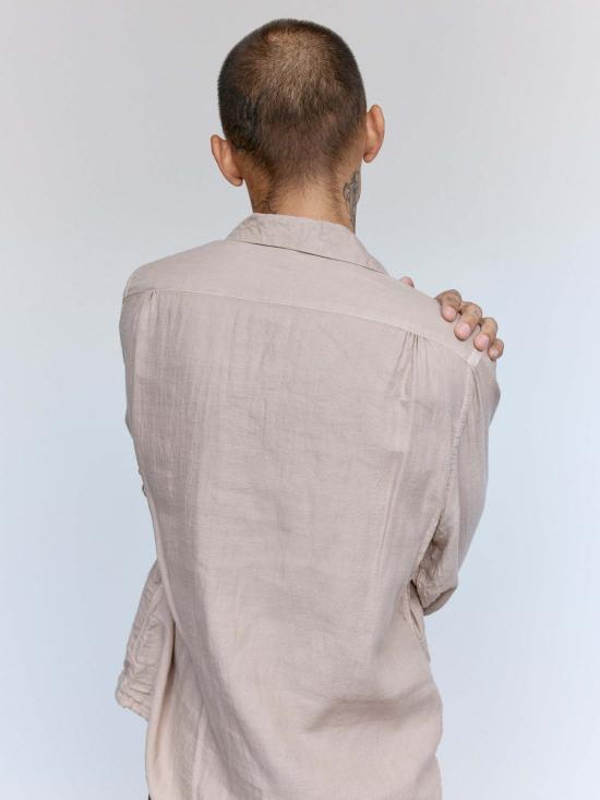  타이가 타카하시 긴팔 셔츠 다카하시 타이가 로트. 101 야쿠스기 코튼 오픈 칼라 - TAIGA TAKAHASHI