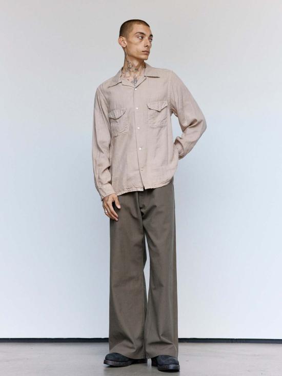  타이가 타카하시 긴팔 셔츠 다카하시 타이가 로트. 101 야쿠스기 코튼 오픈 칼라 - TAIGA TAKAHASHI