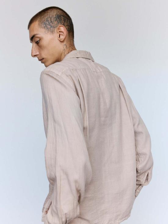  타이가 타카하시 긴팔 셔츠 다카하시 타이가 로트. 101 야쿠스기 코튼 오픈 칼라 - TAIGA TAKAHASHI