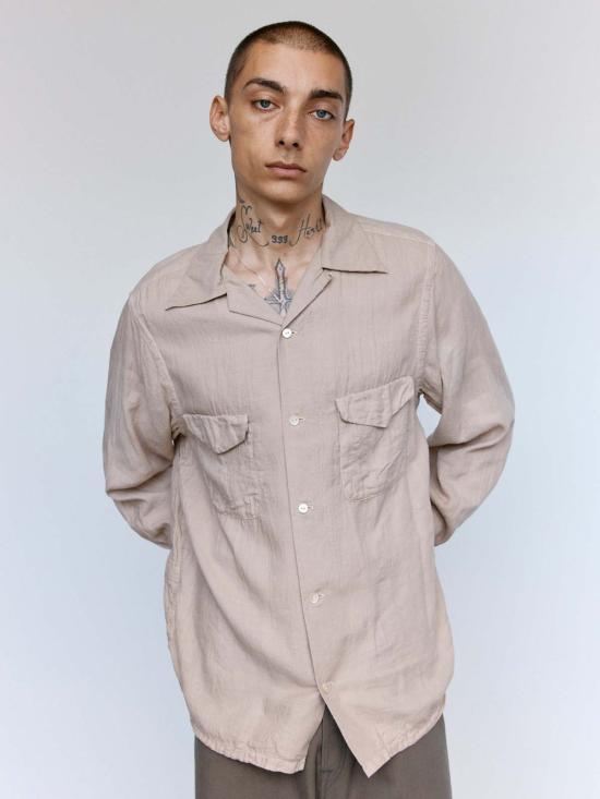  타이가 타카하시 긴팔 셔츠 다카하시 타이가 로트. 101 야쿠스기 코튼 오픈 칼라