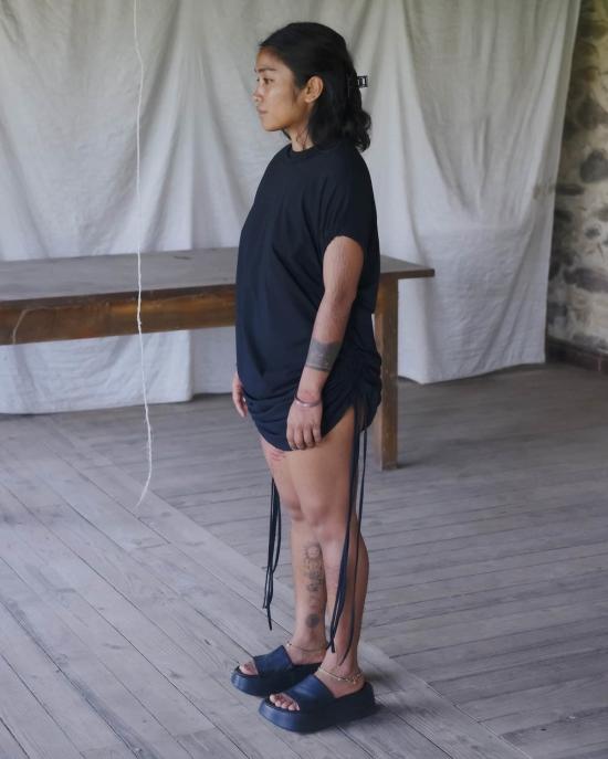  베이스레인지 숏 원피스 스틸 탱크 드레스 블랙 - BASERANGE