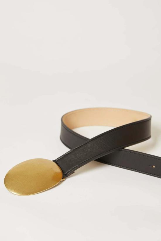  비로우더레귤러 벨트 레귤러 벨트 B 로우  마이라 가죽  블랙 브라스 - B LOW THE BELT