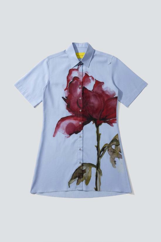 마르케스 알메이다 숏 원피스 수채화 꽃무늬 프린트 미니 셔츠 드레스