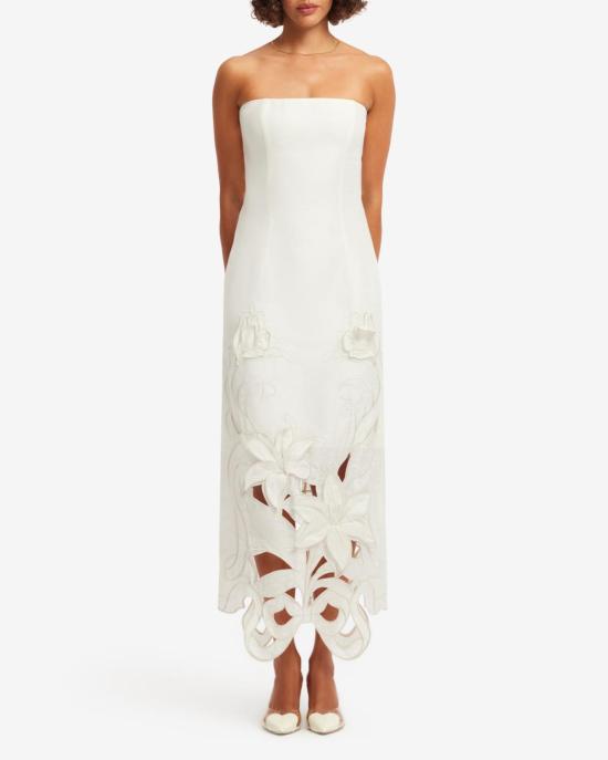  레오 린 롱 원피스 레이나 아플리케 뷔스티에 맥시 드레스 스노우 - LEO LIN