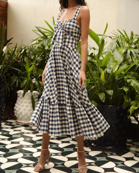  쇼산나 롱 원피스 쇼샤나 넬리 드레스 네이비/옵틱 - SHOSHANNA