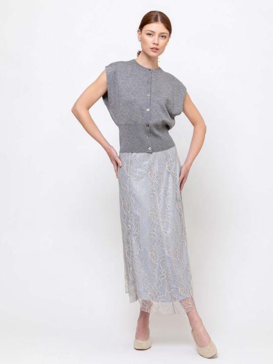  Orr 롱 스커트 오르 그라스 플레어 스커트 아이보리