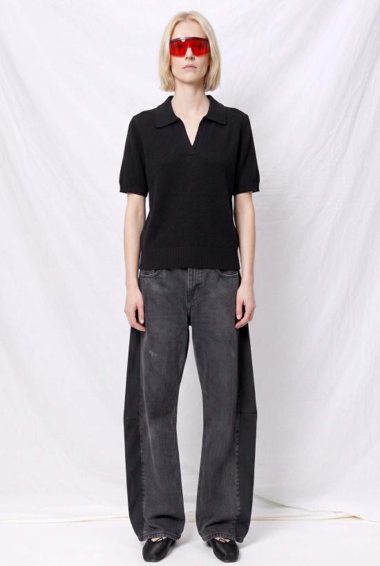  데미리 뉴욕 폴로 티셔츠 데밀리 크리스 코튼 린넨 탑 - DEMYLEE