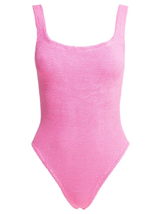 26SS 훈자 지 원피스 수영복 SQUARE NECK SWIMCRINKLEBUBBLEGUM Pink