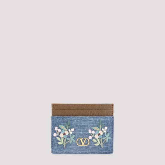 26SS 발렌티노 가라바니 명함지갑 8W0P0AJ7MDU AXM DENIM MULTICOLOR TABAC BROWN