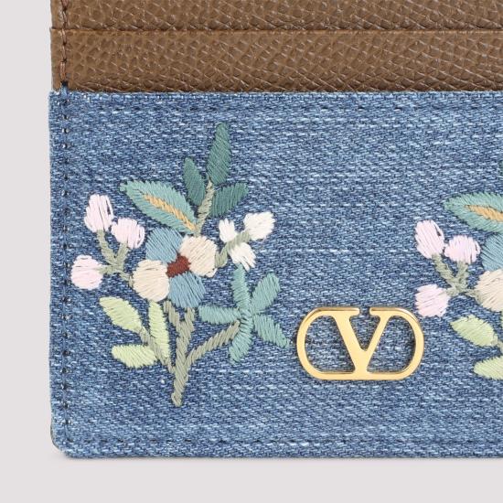 26SS 발렌티노 가라바니 명함지갑 8W0P0AJ7MDU AXM DENIM MULTICOLOR TABAC BROWN - VALENTINO GARAVANI